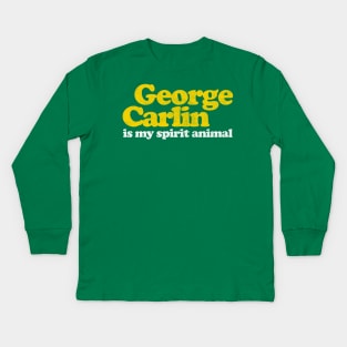 George Carlin is my Spirit Animal Kids Long Sleeve T-Shirt